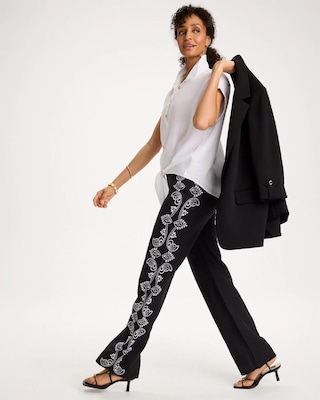 Embroidered Pull-On Wide-Leg Linen Pants | Chico's